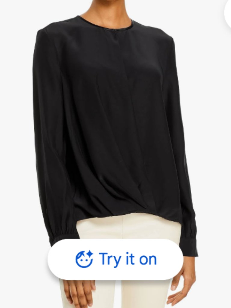 Rag & Bone Lora Black Silk Draped Blouse Xs Reg $350